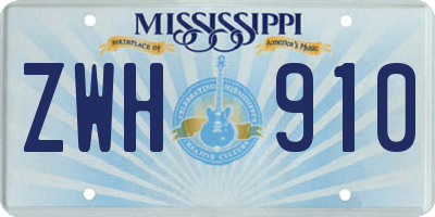 MS license plate ZWH910