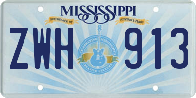 MS license plate ZWH913