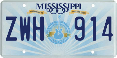 MS license plate ZWH914
