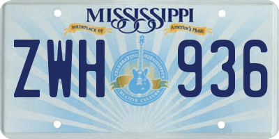 MS license plate ZWH936