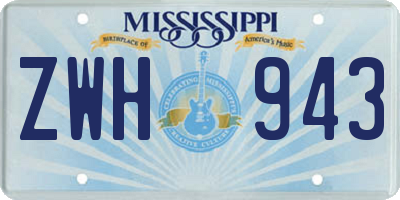 MS license plate ZWH943