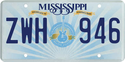 MS license plate ZWH946