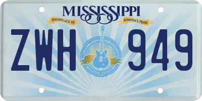 MS license plate ZWH949