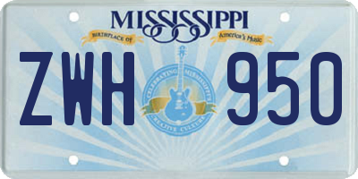 MS license plate ZWH950