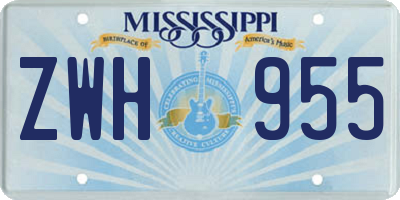 MS license plate ZWH955
