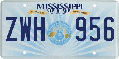 MS license plate ZWH956