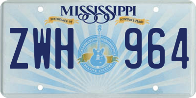 MS license plate ZWH964