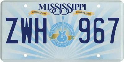 MS license plate ZWH967