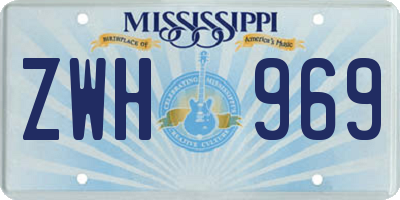 MS license plate ZWH969