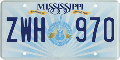 MS license plate ZWH970