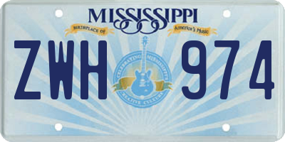 MS license plate ZWH974