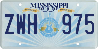 MS license plate ZWH975