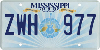 MS license plate ZWH977