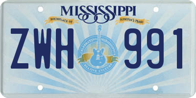 MS license plate ZWH991