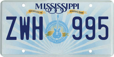 MS license plate ZWH995