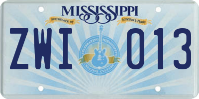 MS license plate ZWI013