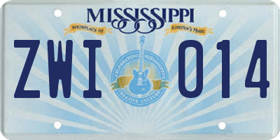 MS license plate ZWI014