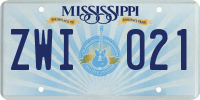 MS license plate ZWI021