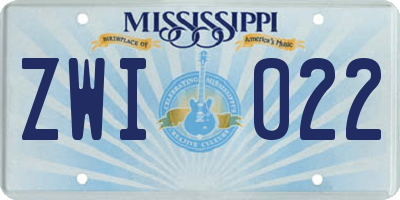 MS license plate ZWI022