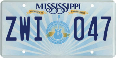 MS license plate ZWI047