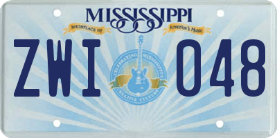 MS license plate ZWI048