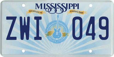 MS license plate ZWI049