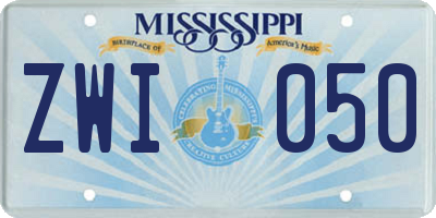 MS license plate ZWI050