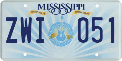 MS license plate ZWI051