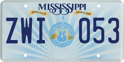 MS license plate ZWI053