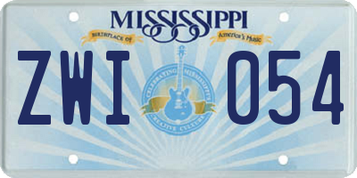 MS license plate ZWI054