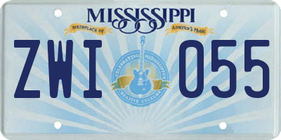 MS license plate ZWI055