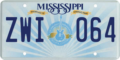 MS license plate ZWI064