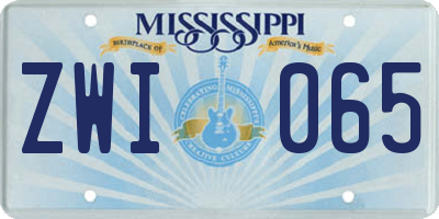 MS license plate ZWI065