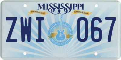 MS license plate ZWI067