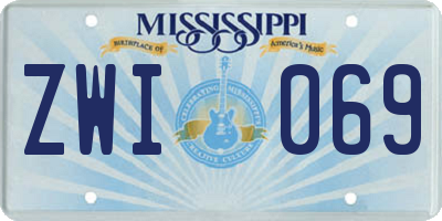 MS license plate ZWI069