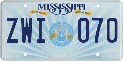 MS license plate ZWI070