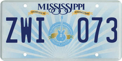 MS license plate ZWI073