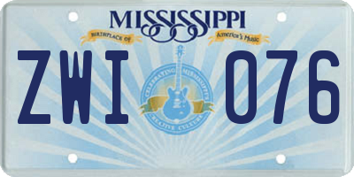 MS license plate ZWI076