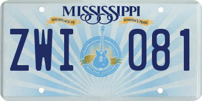 MS license plate ZWI081