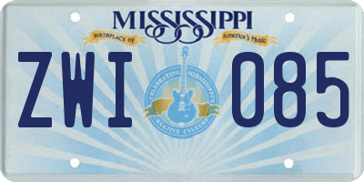 MS license plate ZWI085