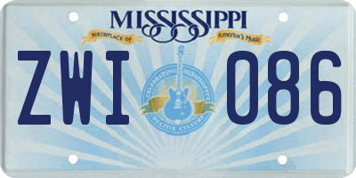 MS license plate ZWI086