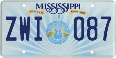 MS license plate ZWI087