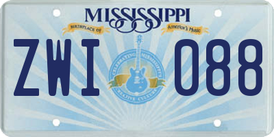 MS license plate ZWI088
