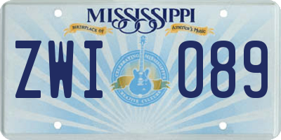 MS license plate ZWI089