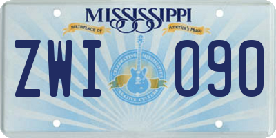 MS license plate ZWI090
