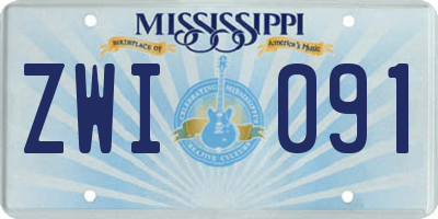 MS license plate ZWI091