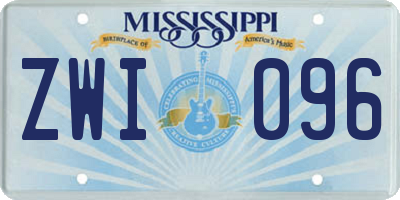 MS license plate ZWI096