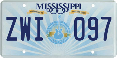 MS license plate ZWI097