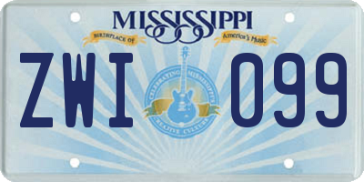 MS license plate ZWI099
