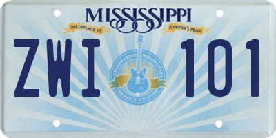 MS license plate ZWI101